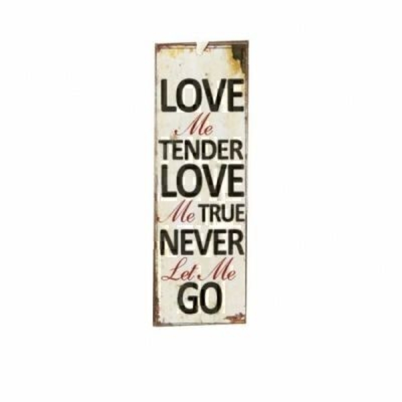 Love Me Tender Mini Metal Sign By Heaven Sends